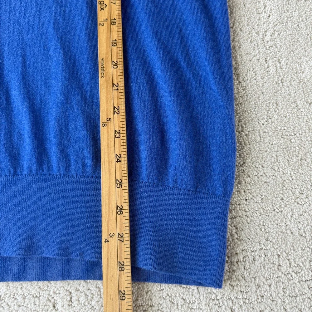 Banana Republic Sweater Mens‎ M Blue Cotton Cashmere Mock Neck Button Pullover